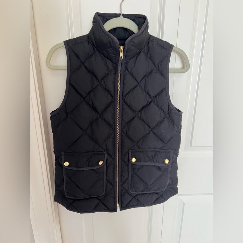 J. Crew Black Quilted Vest